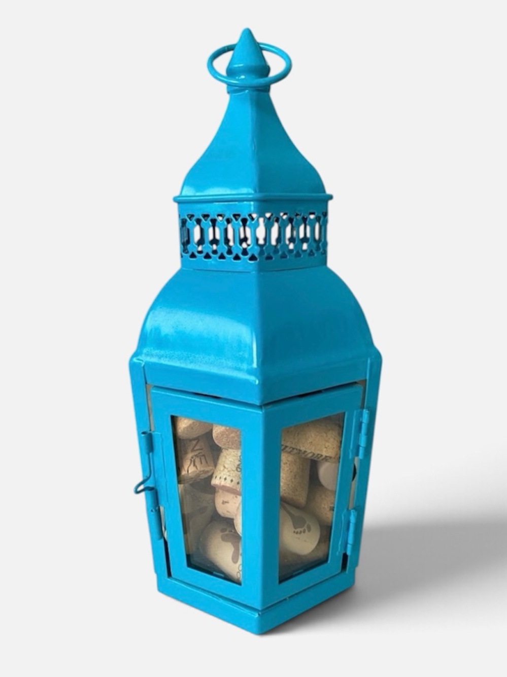Turquoise Metal Lantern, Mystical Magical Caribbean Patio Outdoor Decor